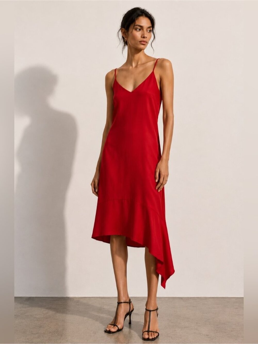 Mustard Seed Red Asymmetrical Slip Dress – Size Small